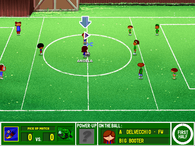 The main menu of Backyard Soccer.