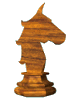 Rotating knight chess piece.